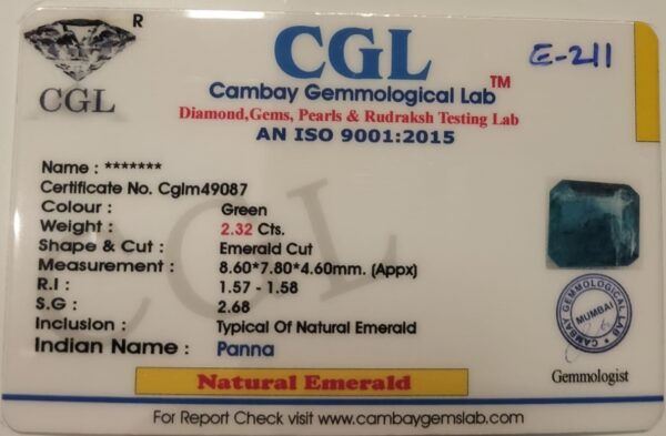 2.32 Carat Natural Emerald Stone - Image 2