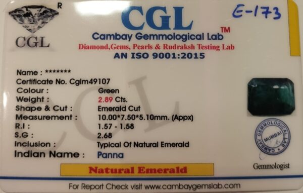 2.89 Carat Natural Emerald Stone - Image 2