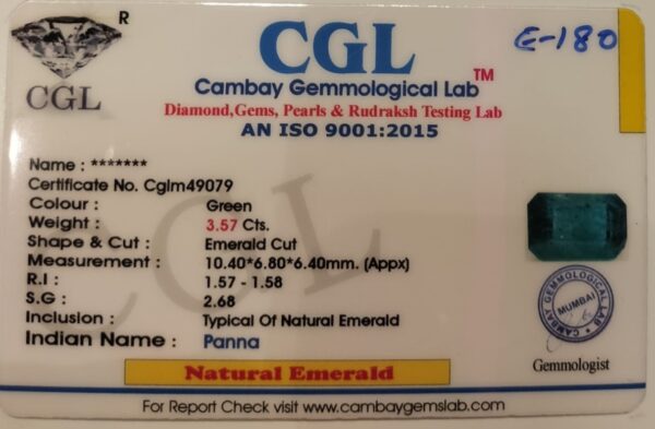 3.57 Carat Natural Emerald Stone - Image 2