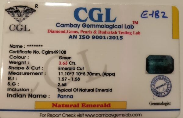 3.63 Carat Natural Emerald Stone - Image 2