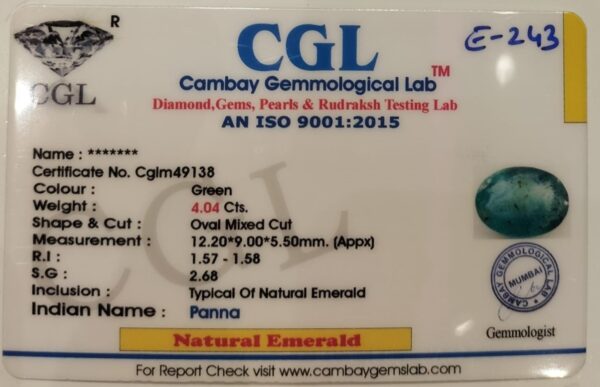 4.04 Carat Natural Emerald Stone - Image 2