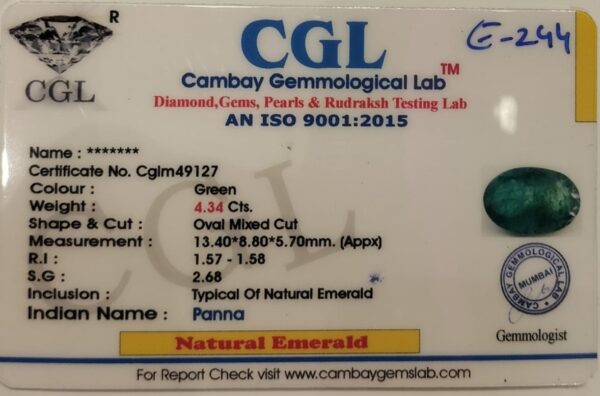 4.34 Carat Natural Emerald Stone - Image 2