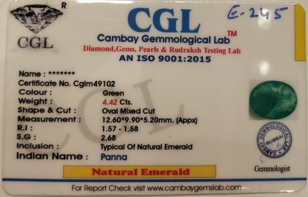 4.42 Carat Natural Emerald Stone - Image 2