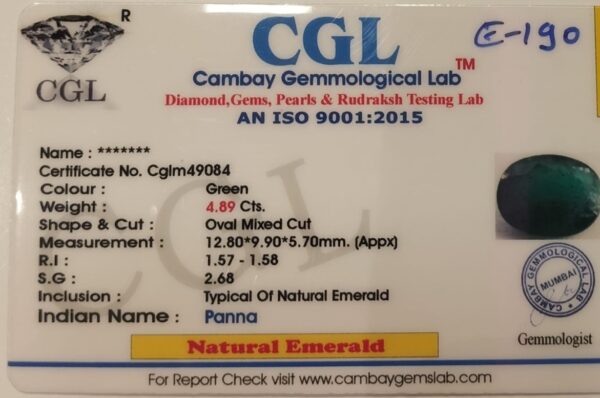 4.89 Carat Natural Emerald Stone - Image 2