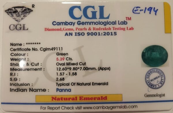 5.39 Carat Natural Emerald Stone - Image 2