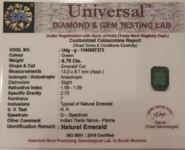 6.79 Carat Natural Emerald Stone - Image 2