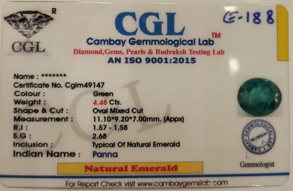 4.48 Carat Natural Emerald Stone - Image 2