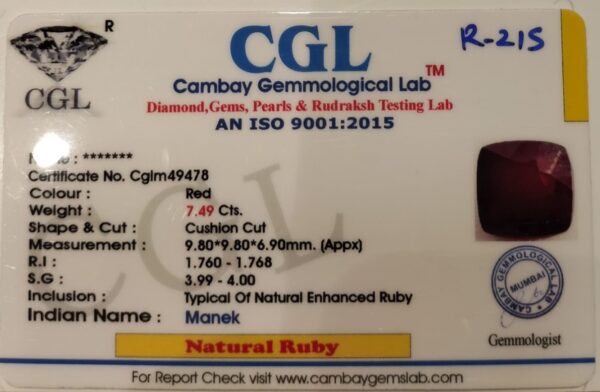 7.49 Carat Natural Ruby Stone - Image 2