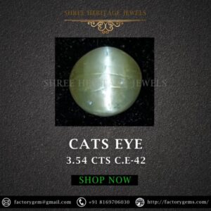 3.54 Carat Natural Chrysoberyl Cats Eye Stone