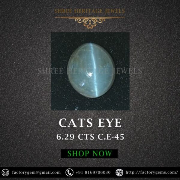 6.29 Carat Natural Chrysoberyl Cats Eye Stone