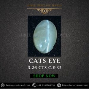 3.26 Carat Natural Chrysoberyl Cats Eye Stone