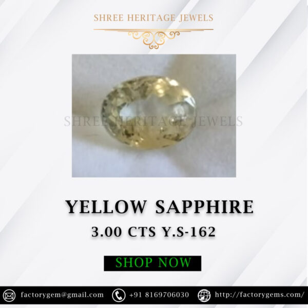 3.00 Carat Natural Yellow Sapphire Stone