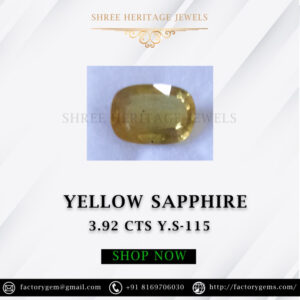 3.92 Carat Natural Yellow Sapphire Stone