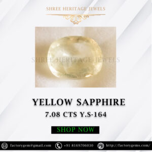 7.08 Carat Natural Yellow Sapphire Stone