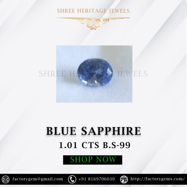 1.01 Carat Natural Blue Sapphire Stone