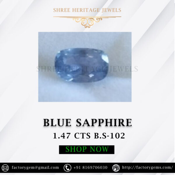 1.47 Carat Natural Blue Sapphire Stone
