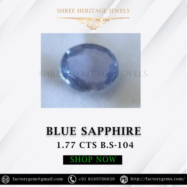 1.77 Carat Natural Blue Sapphire Stone