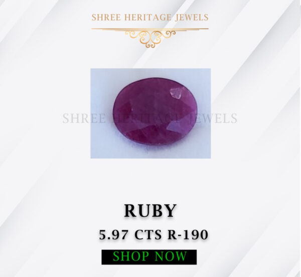 5.97 Carat Natural Ruby Stone