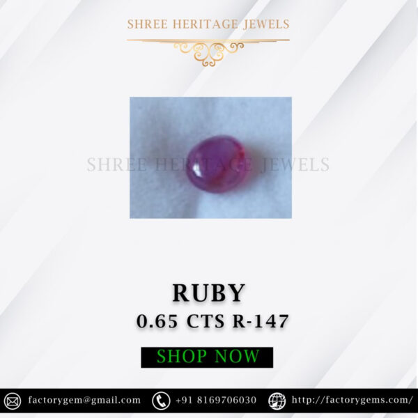 0.65 Carat Natural Old Burma Ruby