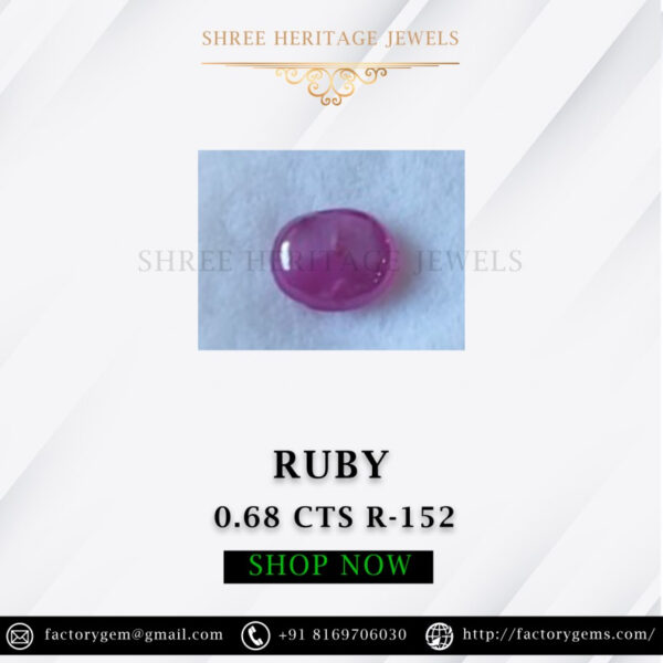 0.68 Carat Natural Ruby Stone