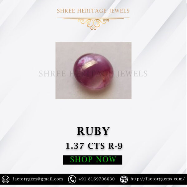 1.37 Carat Natural Ruby Stone