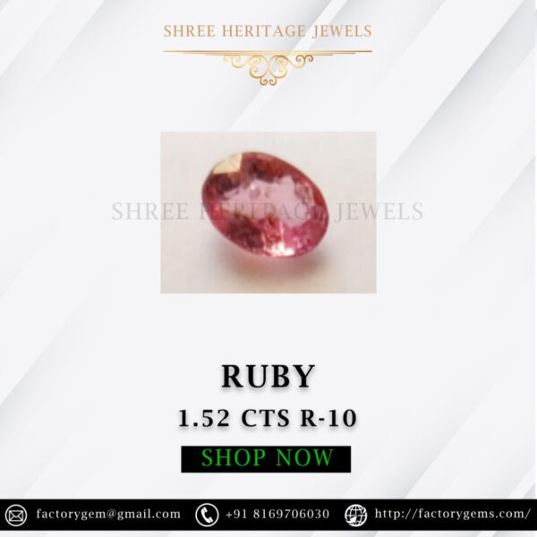 1.52 Carat Natural Ruby Stone