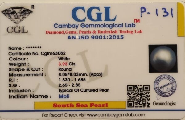 3.93 Carat Natural South Sea Pearl - Image 2