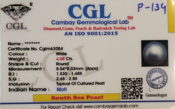 4.08 Carat Natural South Sea Pearl - Image 2