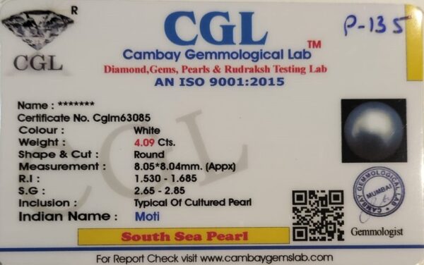 4.09 Carat Natural South Sea Pearl - Image 2