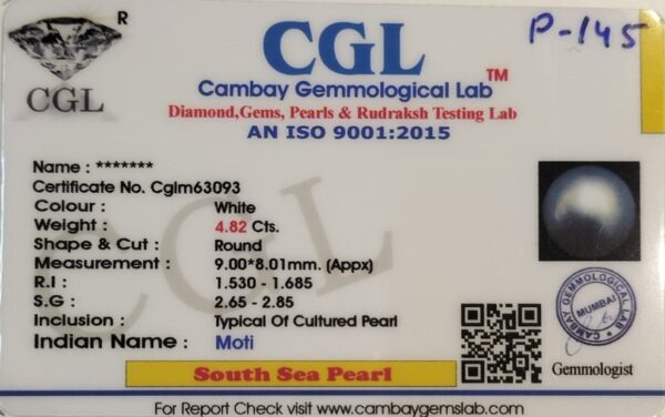 4.82 Carat Natural South Sea Pearl - Image 2