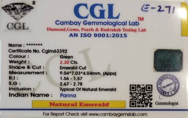 2.30 Carat Natural Emerald Stone - Image 2