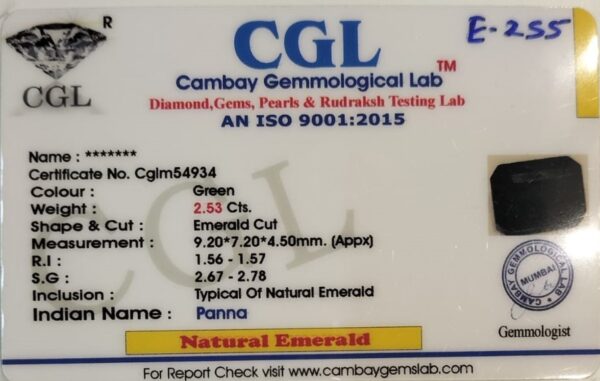 2.53 Carat Natural Emerald Stone - Image 2