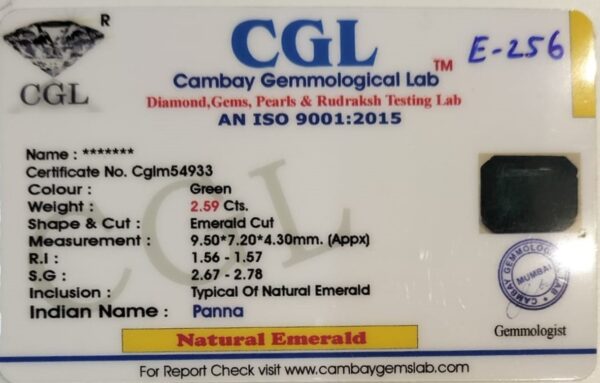 2.59 Carat Natural Emerald Stone - Image 2