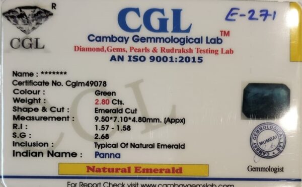 2.80 Carat Natural Emerald Stone - Image 2