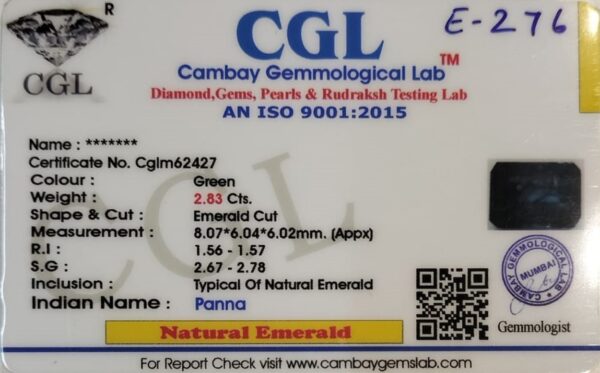 2.83 Carat Natural Emerald Stone - Image 2