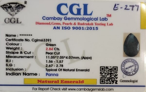 2.84 Carat Natural Emerald Stone - Image 2