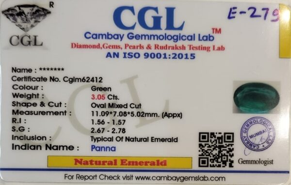 3.05 Carat Natural Emerald Stone - Image 2