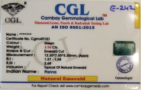 3.94 Carat Natural Emerald Stone - Image 2