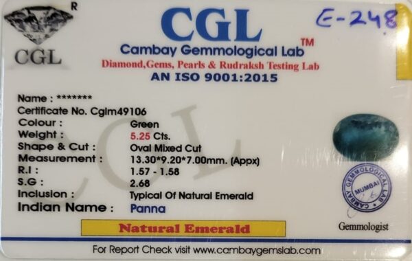 5.25 Carat Natural Emerald Stone - Image 2
