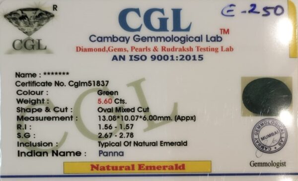 5.60 Carat Natural Emerald Stone - Image 2