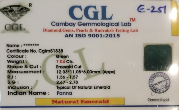 7.04 Carat Natural Emerald Stone - Image 2