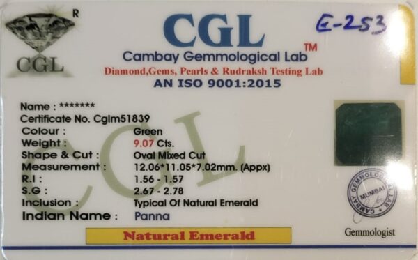 9.07 Carat Natural Emerald Stone - Image 2