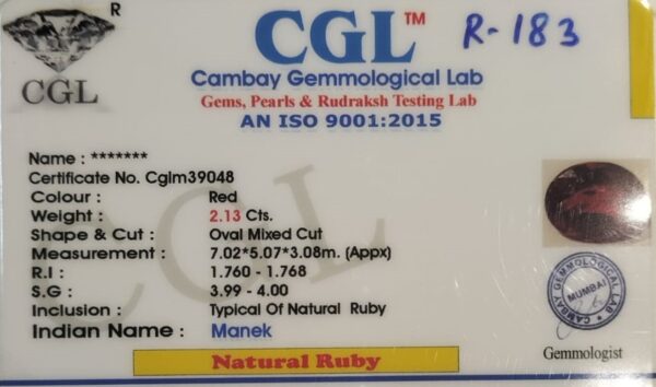 2.13 Carat Natural Ruby Stone - Image 2