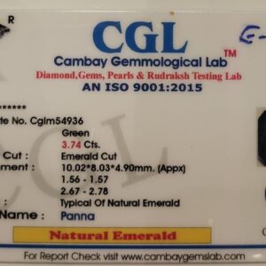 3.74 Carat Natural Emerald Stone
