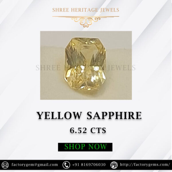 6.52 Carat Natural Yellow Sapphire