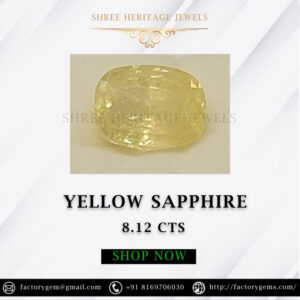 8.12 Carat Natural Yellow Sapphire