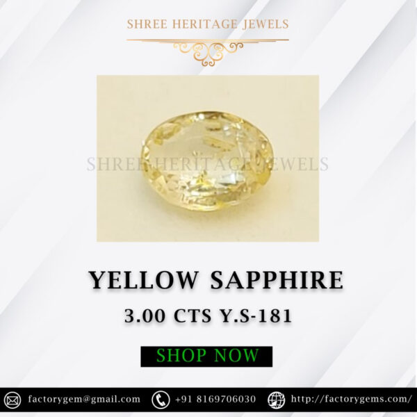 3.00 Carat Natural Yellow Sapphire