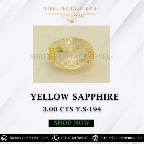 3.00 Carat Natural Yellow Sapphire