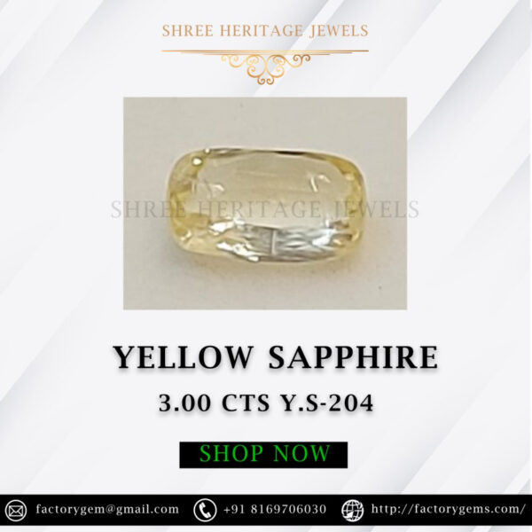 3.00 Carat Natural Yellow Sapphire