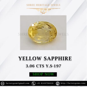 3.06 Carat Natural Yellow Sapphire